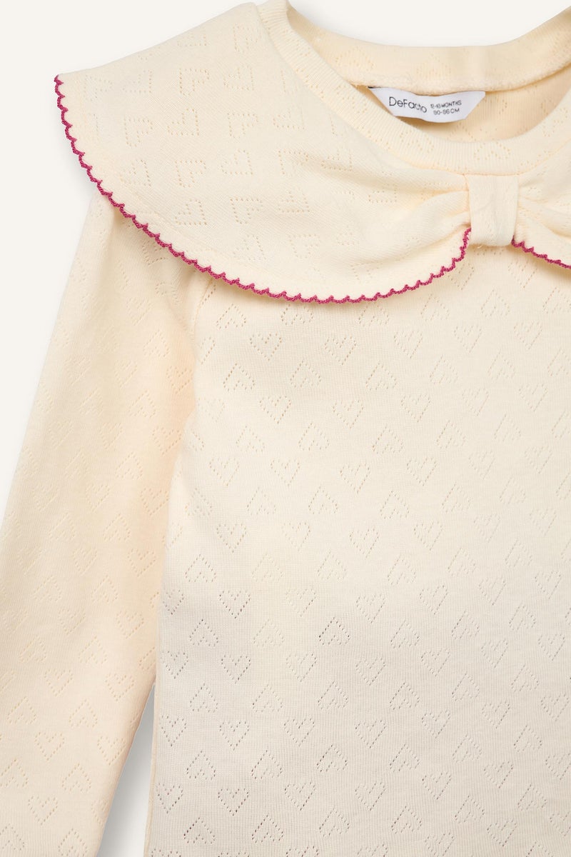 ديفاكتو طقم بناتي ذو مظهر كتاني قصة عادية - قطعتين - Image 3